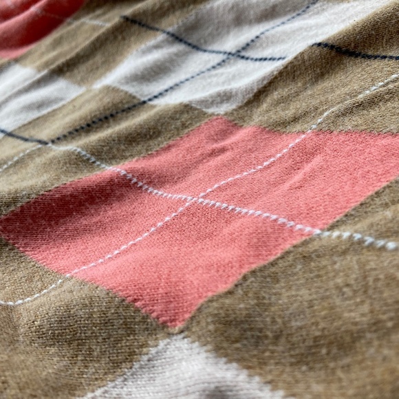 Tommy Hilfiger pink white diamond plaid pullover sweater - Picture 3 of 7